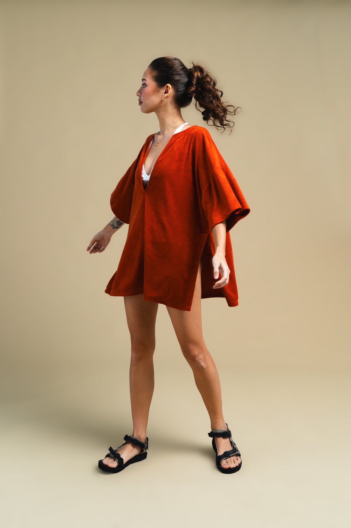 Terracotta Terry Poncho